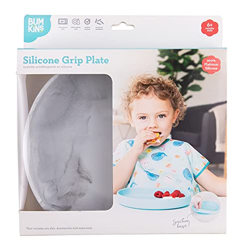 image for Bumkins Toddler and Baby Suction Plate, Silicone Grip Dish for Babies 
