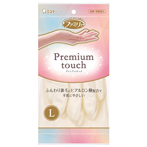 ファミリー プレミアムタッチ ヒアルロン酸 手袋 炊事・掃除用 Lサイズ パールホワイト