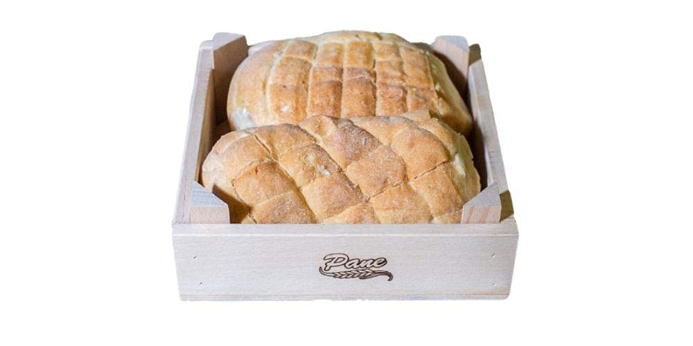 Porta Pane, Coperchio Tagliere + Cassettina Servi pane, Contenitore in Legno per Pane, Coperchio Tagliere Raccogli Briciole