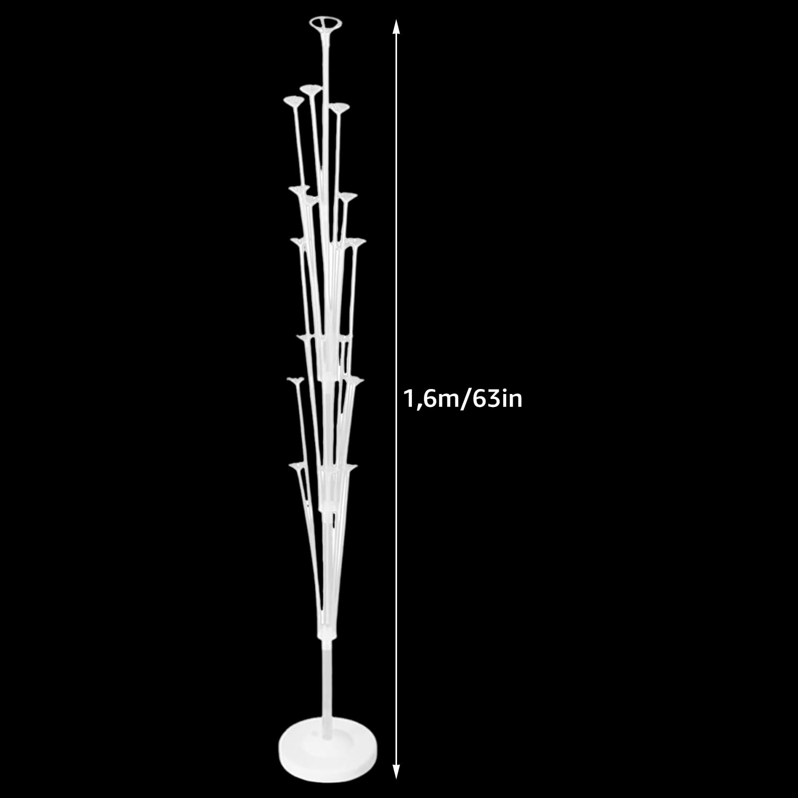 Set di 3 Supporti per Palloncini, 160 cm, Supporto per Palloncini, Riutilizzabile, Supporto per Palloncini per Compleanno, Matrimonio
