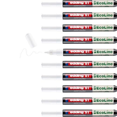 Marqueur peinture blanc edding 51 EcoLine pointe ogive lot de 10