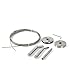 Curtain Wire Rod Set Stainless Steel, Multi-purpose, 16.5' Wire, 2 Mounting Pieces
