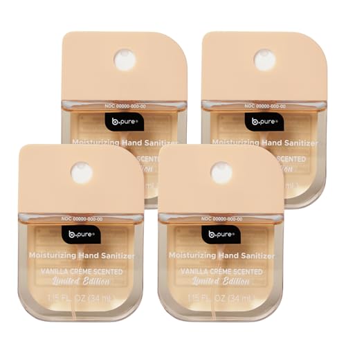 b.pure Moisturizing Hand Sanitizer Spray Limited Edition Vanilla Creme 1.15 oz 4-Pack