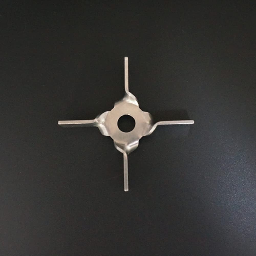 Paleta de cuatro hojas de acero inoxidable 304, 6cm, 7cm, 8mm, 1 ud. | Varilla agitadora aérea con orificio de 8 mm, resistente y duradera for máquina de dispersión(DIA6cm-hole size 8mm)