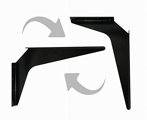 One Pair Workstation Heavy-Duty Reversible Brackets 1000lb. Load Capacity [per Pair] (18" x 24", Black)