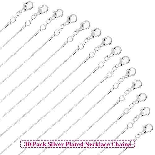 Paxcoo NC-01 30 Pack Necklace Chain Silver Plated Necklace Snake Chains Bulk thumb #1