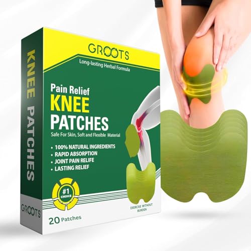 Groots Herbal Knee Pain Relief Patches Arthritis Inflammation Patch Sticker Relief from Knee Pain Joint Knees Pain Relief Massager Products Natural Wormwood Extract (20 patches) (pack of 2)