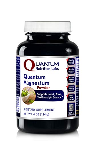 Quantum Magnesium Powder, Watermelon Flavor, 4oz Vegetarian Powder - Magnesium Lactate Powder - Highly Absorbable Source of Magnesium for Healthy Heart, Bones, Teeth and pH Support