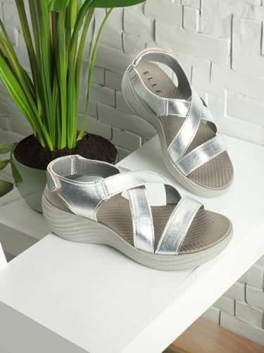 Image of ELLE Women's Strappy Wedge heel Sandals