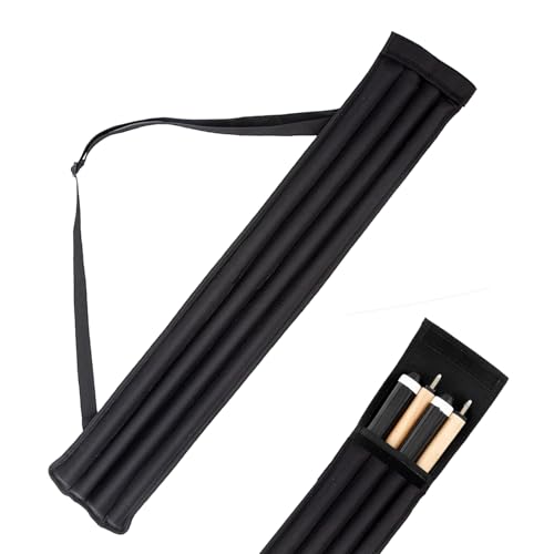 Neoprene Pool Cue Case 2 x 2, Pool Stick Case with 4 Separate Compartments for 2 Butts and 2 Shafts,