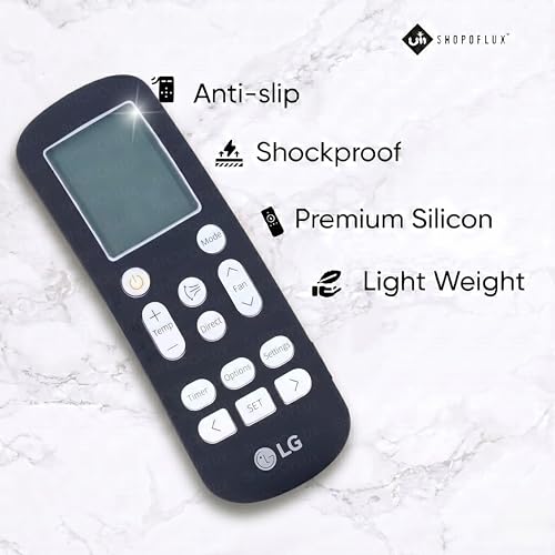 Image of SHOPOFLUX Silicone AC Remote Cover Compatible with Samsung AC Remote Full Wrap Protective Case with Lanyard [Remote NOT Included] (Black)