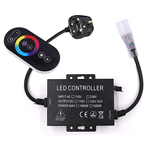 GQL Touch RF Remote + 1500W LED Controller 220V Transformer Power Adapter UK Plug for RGB LED Strip Neon Light