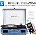 Vinyl Record Player Bluetooth Vintage Portable Suitcase Turntable with Built-in Speakers 3-Speed Belt-Driven Record Player Support RCA Output and Headphone Output
