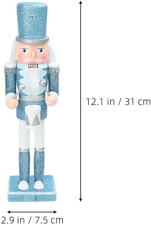 Ciieeo 2pcs Christmas Wooden Nutcracker Figures Holiday Festival Nutcracker for Xmas Holiday Party Tabletop Shelf Decoration Blue