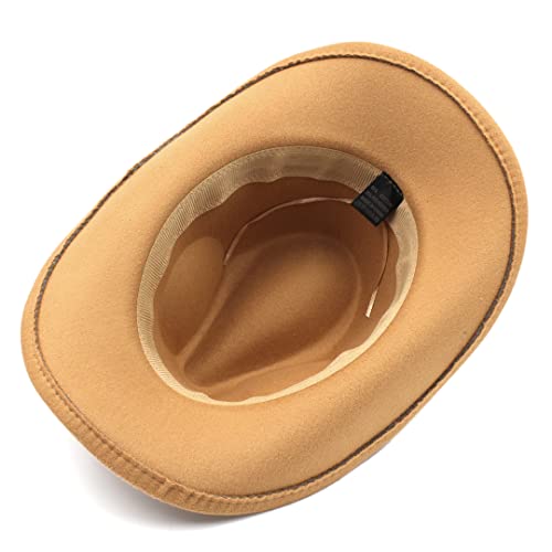 Western Style Cowboy Cowgirl Hat for Kids Boys Girls Fedora Hat with Wide Belt2