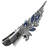 EXQUIMEUBLE くりすたるヘアクリップ ラインストーンヘアバレッタ ワニ口ヘアクリップ 大型 レディース ヘアアクセサリー 太い髪 細い髪対応 パーティー 結婚式 デート用