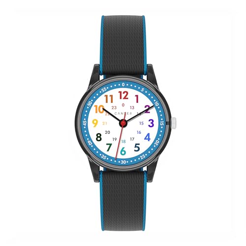 Cander Berlin MNA 0130 S Kinderarmbanduhr Klett Armbanduhr Kinder Mädchen Junge 3 ATM wasserdicht Lernuhr analog Lernen