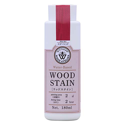 和信ペイント 水性着色剤 ウッドアトリエ ウッドステイン 180ml 800676 木目を生かした着色 WS-26 ルビーレッド