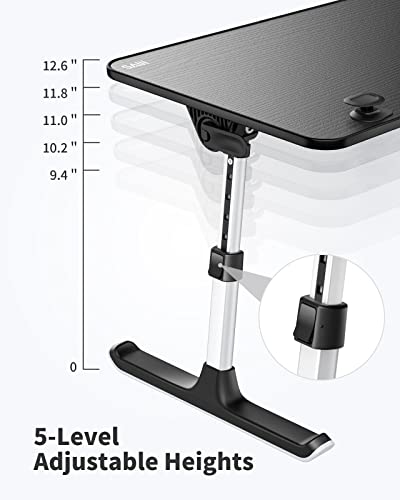 Laptop Desk For Bed, Saiji Height & Angle Adjustable Laptop Stand For Bed, Lap Desk Bed Tray Table, Light Weight Foldable Portable Laptop Table For Couch Sofa Chair Floor Desk For Adults, Kids (Black) #TOP1
