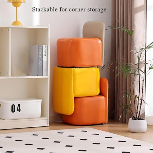 Pouf moderne en cuir vert pour chambre, bureau et salon chic