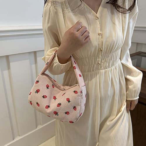 Cute Corduroy Crossbody Bags for Women - Novelty Strawberry Wallet Clutch4
