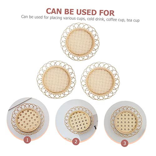 Dessous de verre en rotin support assiette et tasses à thé - 4