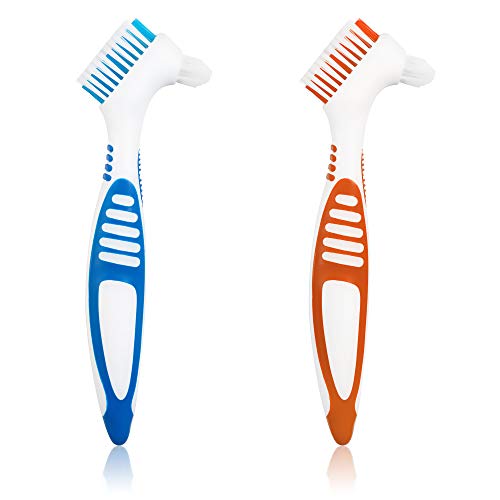 Set of 2 Denture Cleaning Brushes with Ergonomic Handles