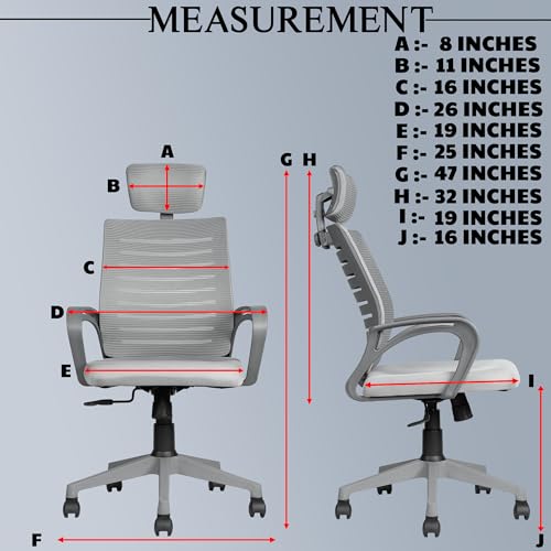 Image of MRC Boom Mesh High-Back Ergonomic Desk Office Chair with 3 Years Warranty & DIY Assembly | Tilting Mechanism,Comfortable Seat and Revolving Nylon Base |Ideal for Work from Home (Grey)