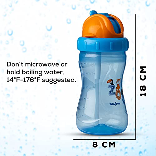 Baybee-Zoo-340ML-Sipper-Bottle-for-kids-Anti-Spill-Sippy-Bottle-with-Soft-Silicone-Straw-BPA-Free-Sippy-Cup-Baby-Bottle-Sipper-sipper-bottle-for-kids-Infants-Toddlers-6-Months-to-3-Years-Blue