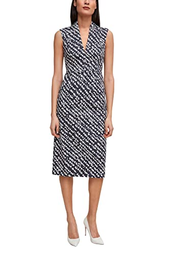 comma Damen Etuikleid mit Allover-Muster Dark Blue AOP 34