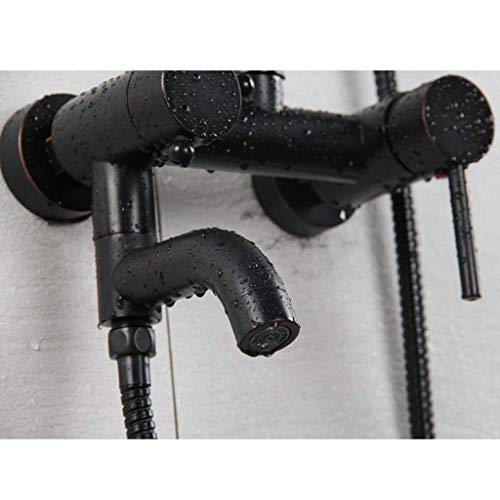 Ensemble de douche relevable en laiton brossé noir antique au design rétro européen et américain - 6