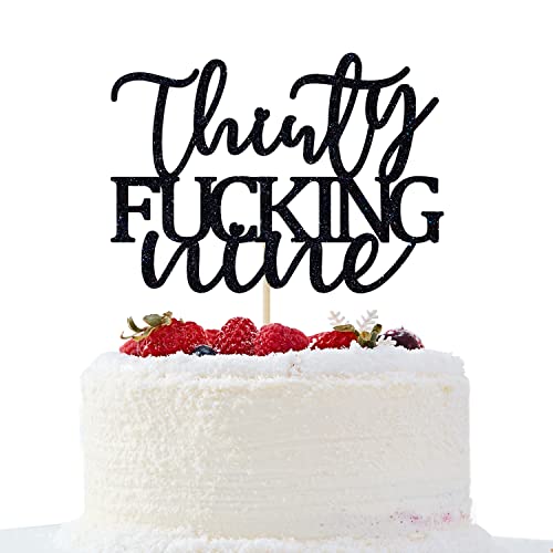 Unoggsor Thirty Fucking Nine Cake Topper Happy 39th Birthday Cake Decor Cheers to 39 Years Birthday Party Decorations Supplies