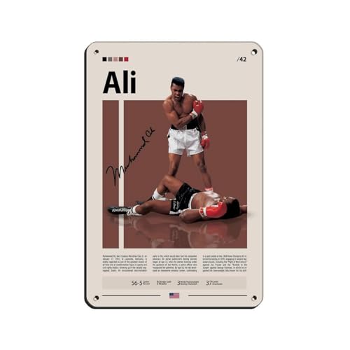 NFDVFHFRQ Poster rétro Mohammed Ali en métal - Décoration murale - 20 x 30 cm