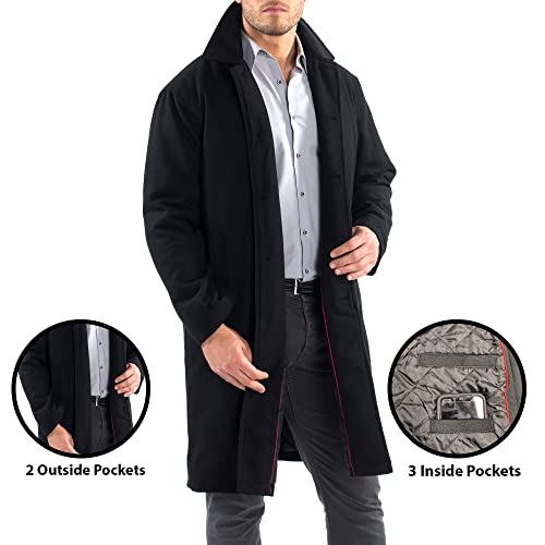 Alpine Swiss Zach Men’s Wool Blend Overcoat – Knee-Length Trench Coat, Runs Large for Layering Over Suits or Sweaters3