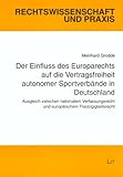  Der Einfluss des Europarechts auf die Vertragsfreiheit autonomer Sportverbände in Deutschland: Ausgleich zwischen nationalem Verfassungsrecht und europäischem Freizügigkeitsrecht
