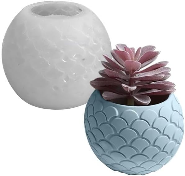 Molde de silicona para florero, molde de fundición de resina, plantas suculentas, molde de arcilla de yeso, molde de almacenamiento de bricolaje