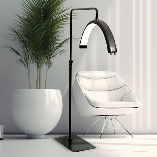 toyshi 28 Inch Eyelash LED Light, Half Moon Lamp for Eyelash Extension, Lash Light for Beauty, Tattoo, Esthetician, Lash Tech Supplies (Original Black)