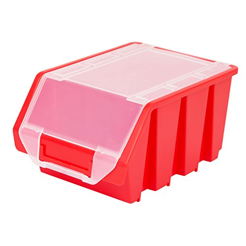 Box contenitore di stoccaggio Ergobox Plus con coperchio mis.3 colore: rosso