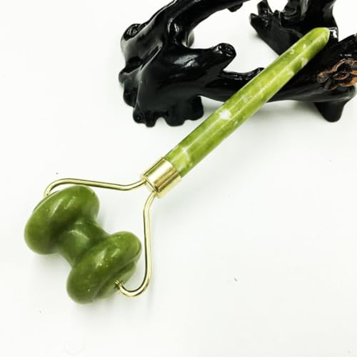 DIYEAH Rodillo de Jade Natural Doble Cabezal para Masaje Facial, Herramienta de Masaje Cuidado Piel, Portátil y Ligero, Adecuado para Rejuvenecer y Tonificar el Rostro - imagen 2