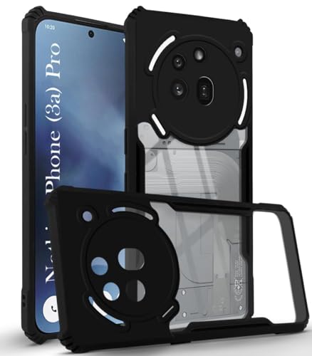 Image of Jkobi Back Cover Case for Nothing Phone 3A Pro 5G (Shockproof with Polycarbonate Clear Panel | Professional Black)