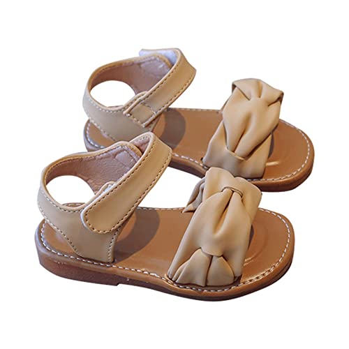 Toddler Girl Sandals Flower Girl Dress Shoes Open Toe Little Kid Summer Flat Shoes Leather Sandals
