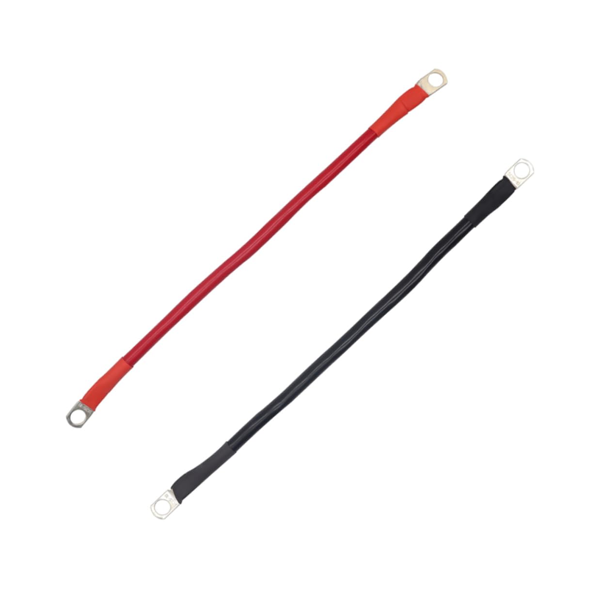 2Pcs Vehicle Battery Cable with Ring Eyelets Positive Negative Cable Superior Conductivity Temperature Resistance for Automotive Use