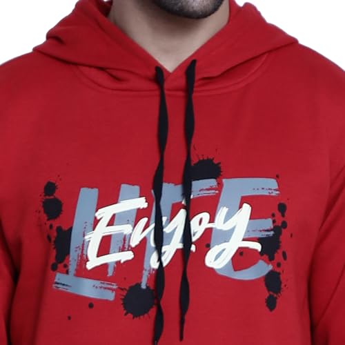Image of Mack Jonney Printed Hooded Cotton Fleece Hoodie for Men-MACK32358