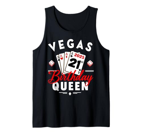 Las Vegas Girls Trip 2025 Vegas Queen 21st Birthday Squad Tank Top