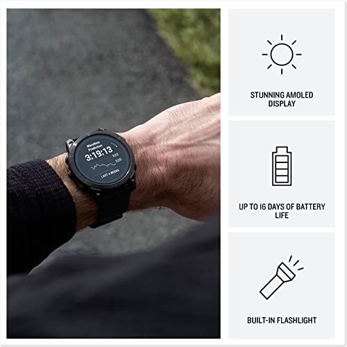 Garmin Epix™ Pro - Montre GPS Multisports connectée avec écran Amoled – Gray avec Bracelet Noir – Boîtier 47 mm