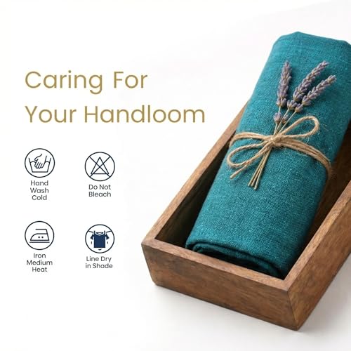 Image of Unstitched Cotton Fabric for Men and Women - Light Weight Trending Self Pattern Khadi Cotton Fabric Material (2.5 Meter, Dark Green)