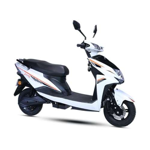 Image of AMO Electric Scooter Single Light Lithium Battery 60-70 Km Range Low Speed with Portable Charger Non RTO in White