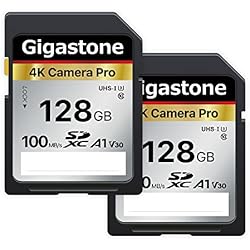 Tarjeta De Memoria Para Maquina De Bordar Brother Gigastone 128GB Tarjeta SD, Paquete de 2, 2 minicajas, V30 SDXC Tarjeta de Memoria Alta Velocidad 4K Ultra HD UHD Vídeo Compatible con Canon Nikon Sony Pentax Kodak Olympus Panasonic Cámara Digital