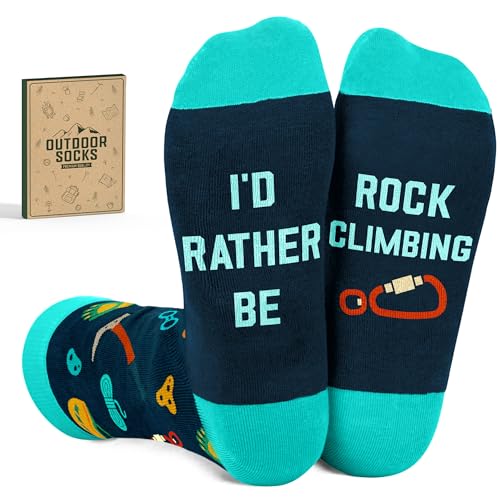 VICRAZY Outdoor Gifts for Men - Funny Socks for Rock Climbing Enthusiasts, Perfect Christmas Gifts...