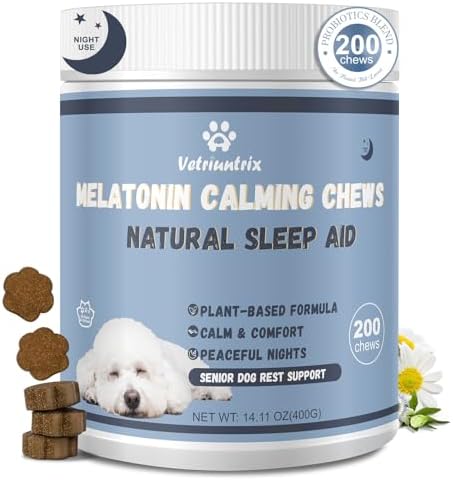 Melatonin for Dogs, Calming Chews for Dogs for Sleep, Fireworks, ...